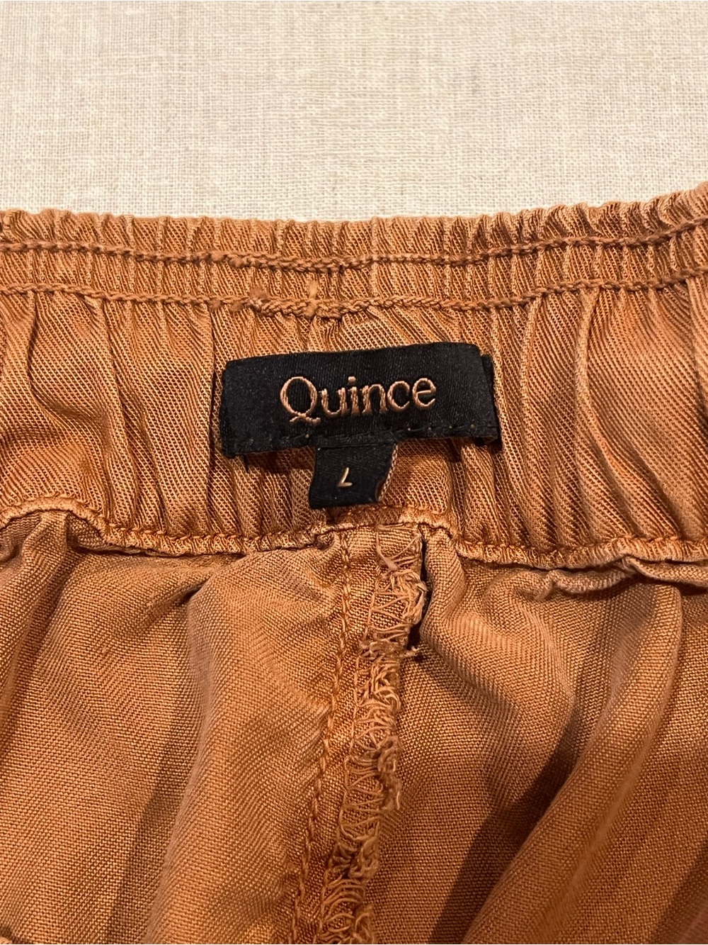 Quince Terracotta Vintage Wash Utility Shorts Women's Size Large - Picture 9 of 14